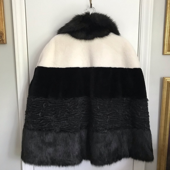 CeLeste by Bibhu fur cape black and white - Picture 12 of 13